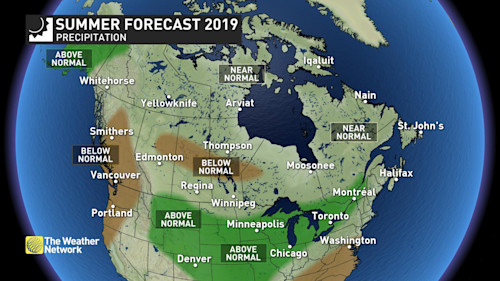 Summer weather forecast suggests cooler temperatures across Canada