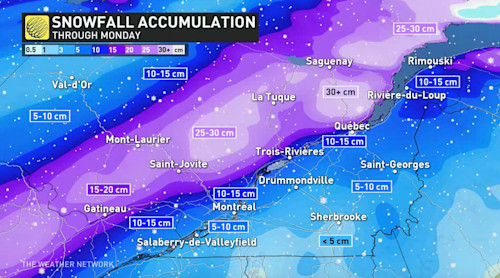Environment Canada issues snowfall warnings as storm hits Ontario, Quebec
