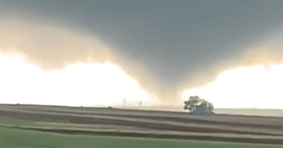 When a very rare clockwise spinning tornado touched down in South Dakota