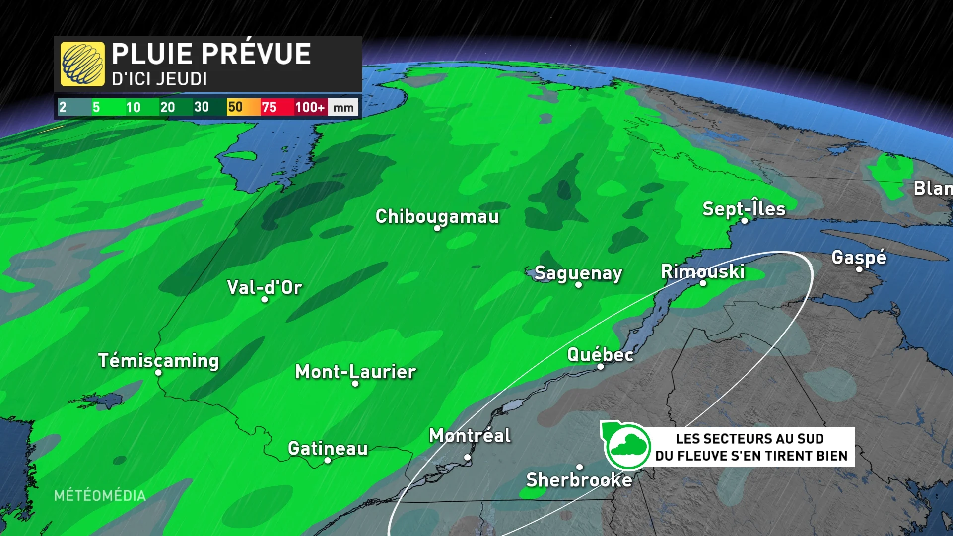 PLUIE5 - Secteurs au sud s'en tirent bien