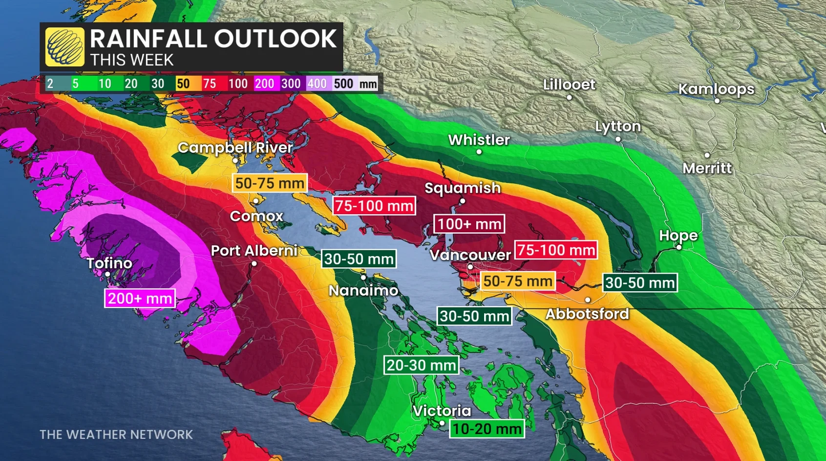 B.C. rainfall this week