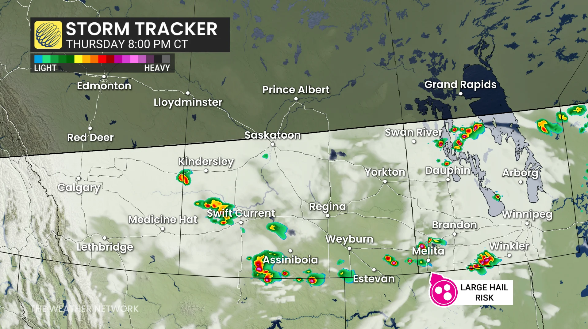 Prairies storm tracker Thursday night
