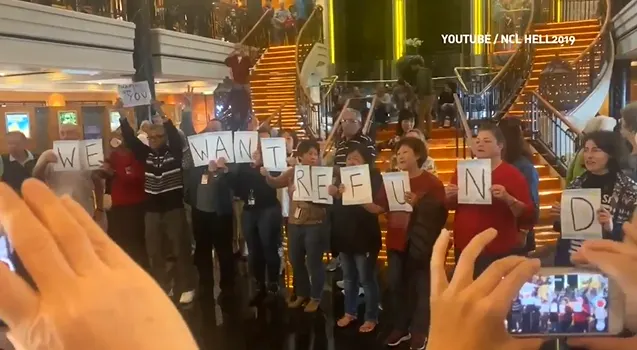 Passengers stage protest after cruise ship diverted due to bad weather