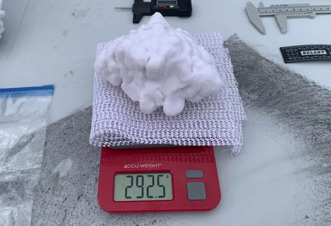 CBC: A model of the largest hailstone found in Canada. The stone fell in Markerville, Alta., 35 km southwest of Red Deer in 2022. (Emma Zhao/CBC)