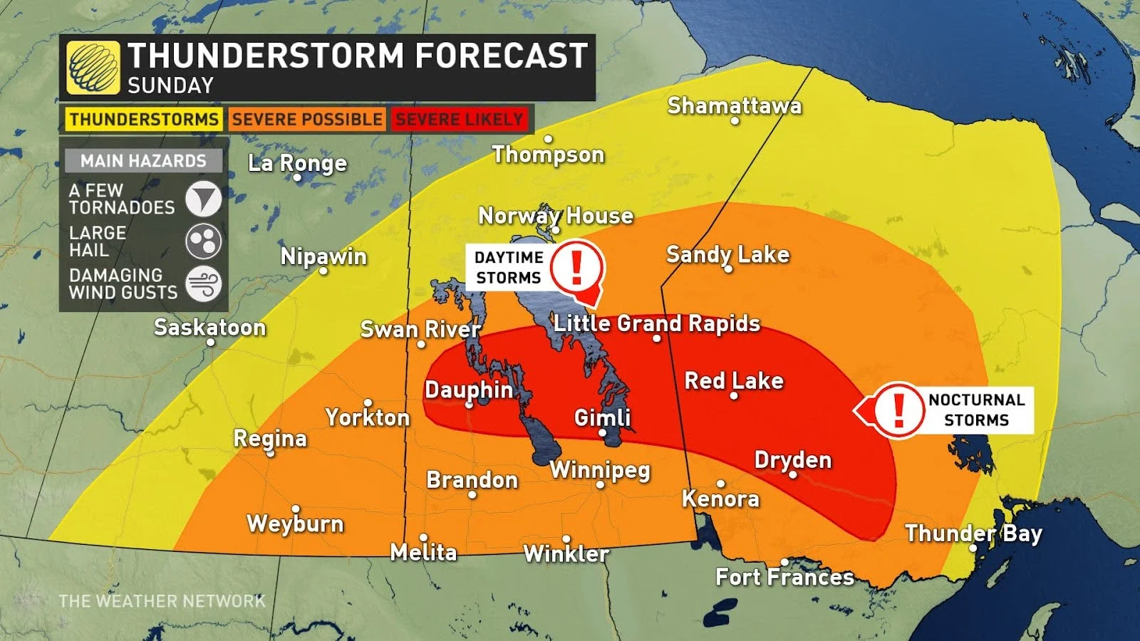 Prairie storm risk Sunday