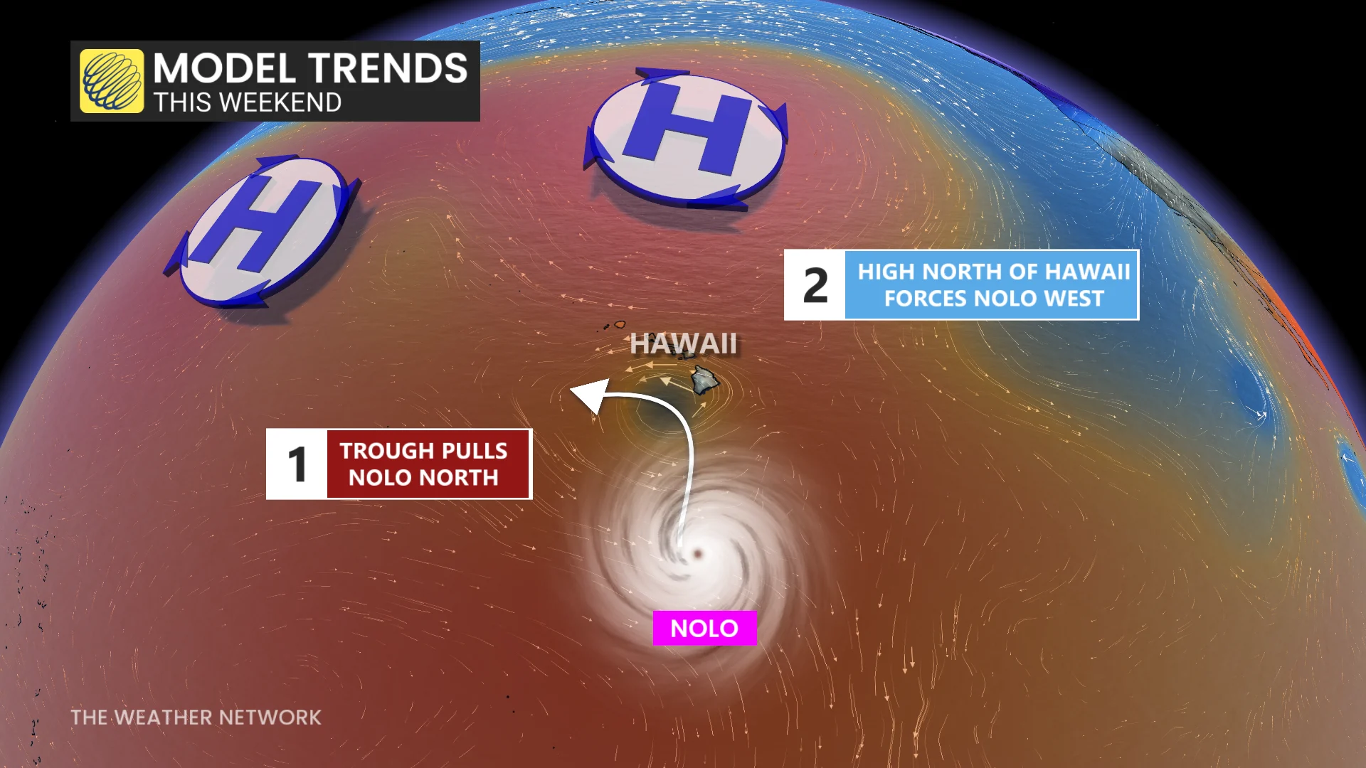 Tropical Storm Nolo trends this weekend