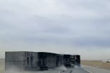 Dangerous winds take down a transport truck in southern Alberta