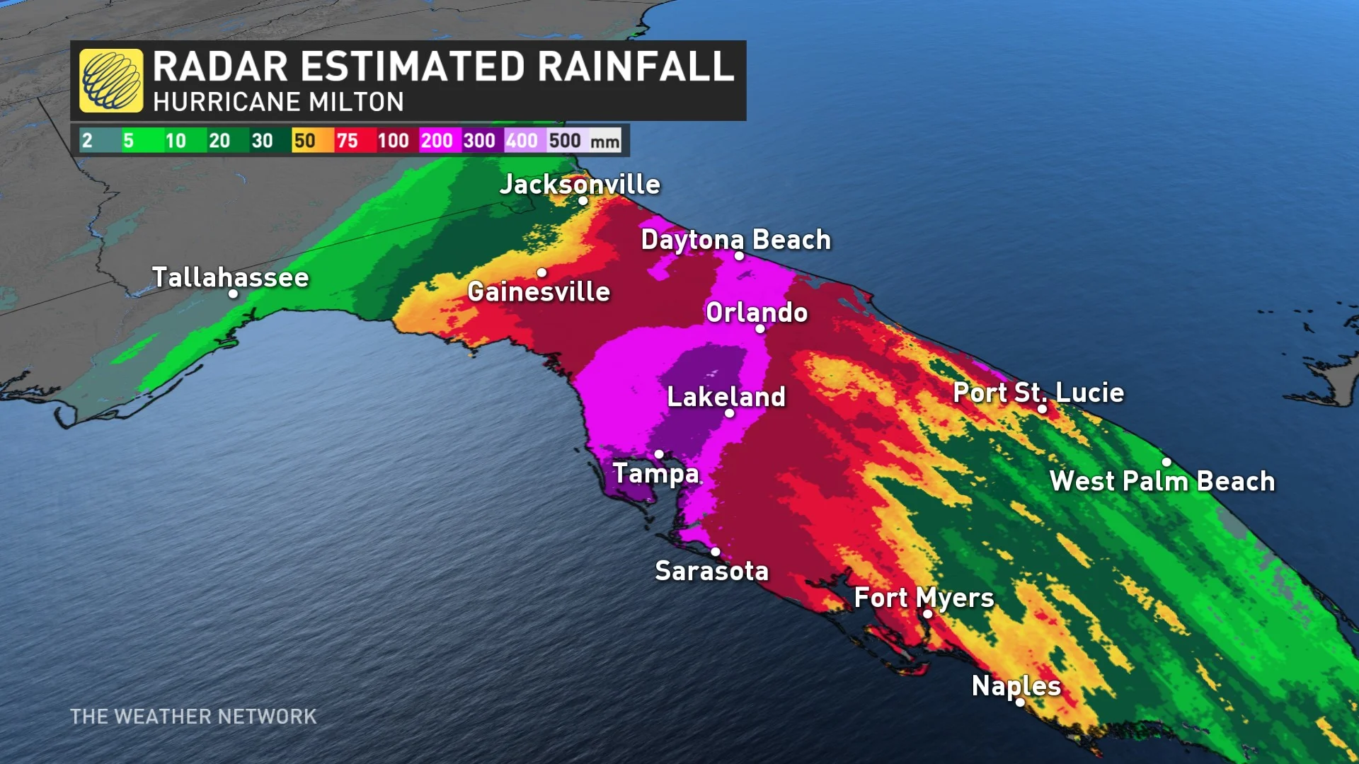 Milton rainfall totals