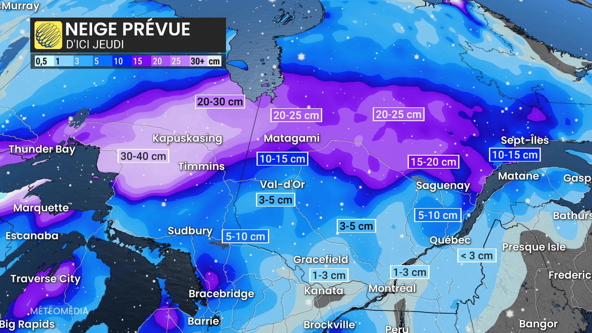 neige prevue ontario quebec