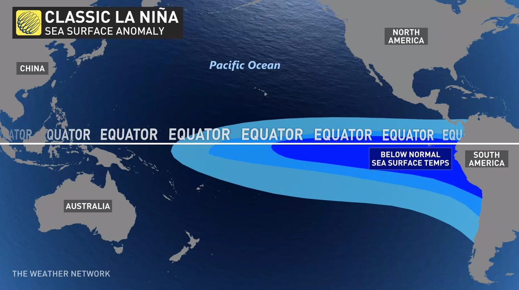 classic la nina sea surface temperature anomaly