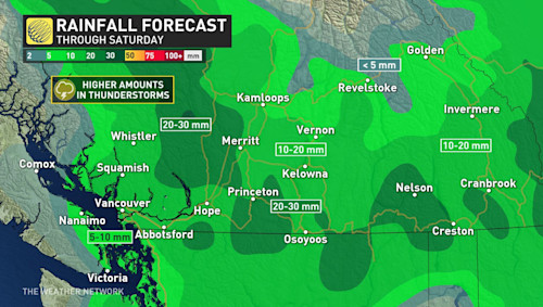 The Weather Network B.C. Heavy rain in south, drought and fire bans