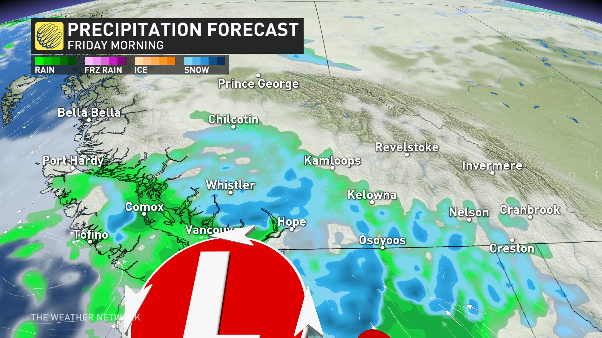 B.C. Friday morning precipitation timing_Oct. 30