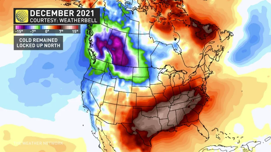 December 2021 La Nina cold pattern