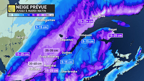 Tempête jusqu'à 35 cm de neige à venir pour ces secteurs MétéoMédia