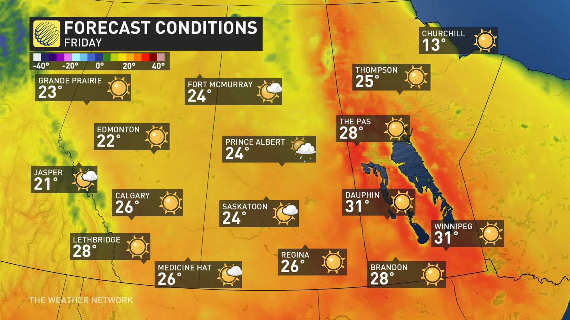 Baron - Friday temperatures Alberta - May 29