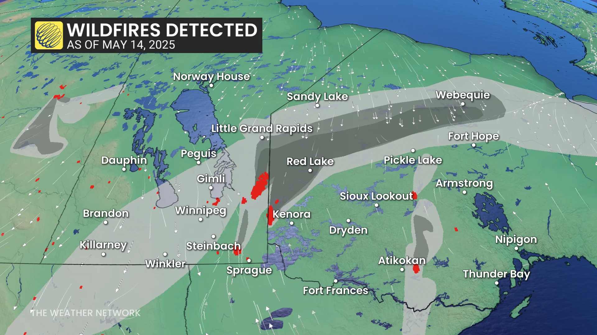 Baron - Ontario wildfires detected - May 14