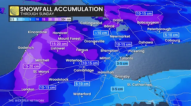 Up to 20 cm of additional snow heading for southern Ontario - The ...