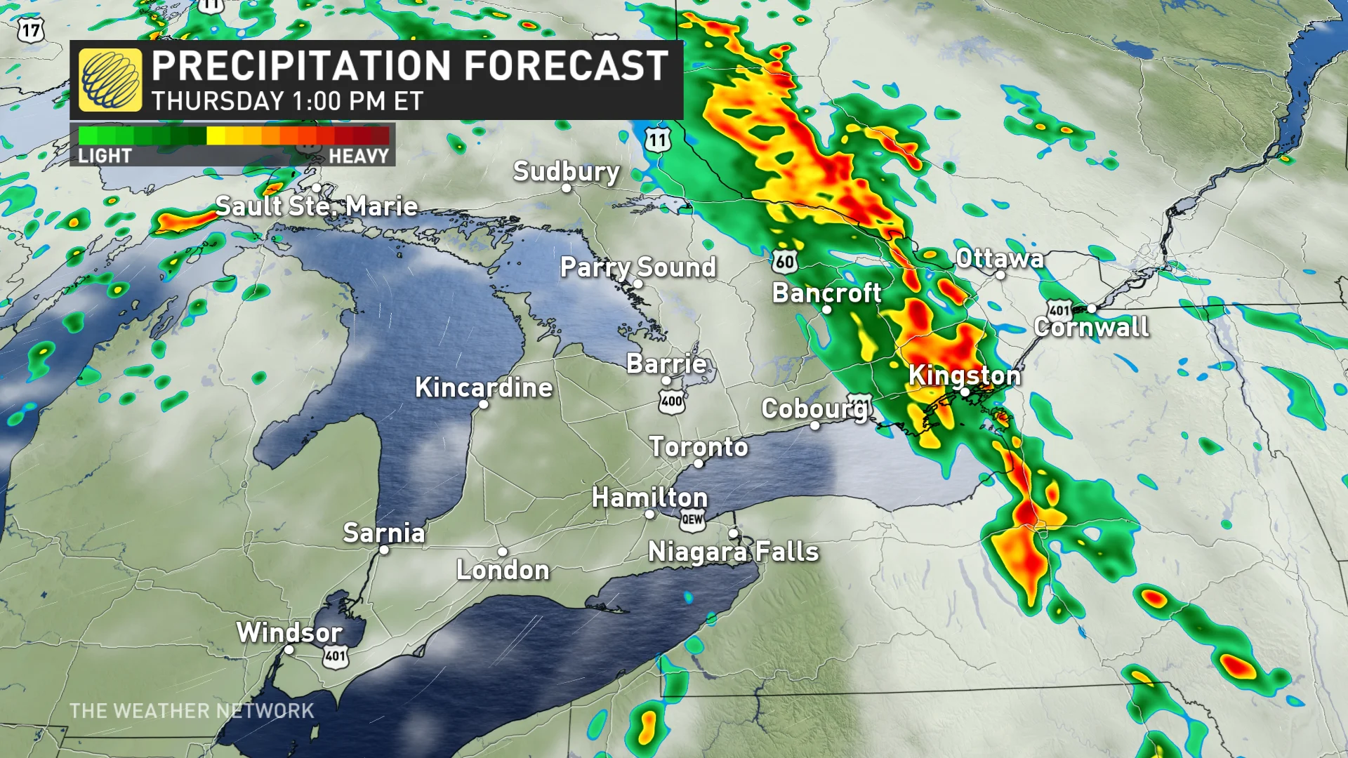 Ontario precipitation timing Thursday afternoon_June 5