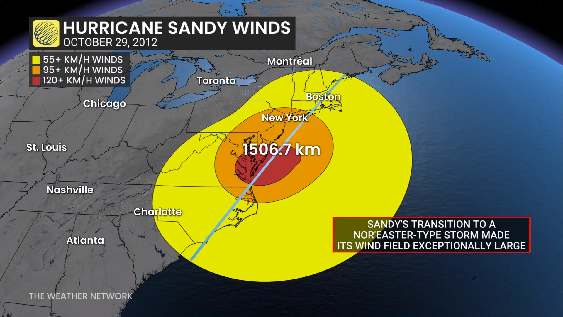Hurricane Sandy Wind Radius October 29 2012