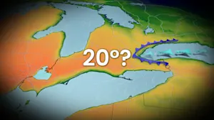 Anxiously waiting for some 20-degree days? Blame the lakes
