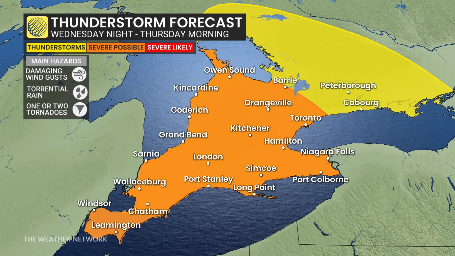 Southern Ontario Wednesday overnight severe storm risk - June 17, 2026