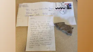 Welcome back, rock! A visitor mailed back a rock they took from Jasper years ago