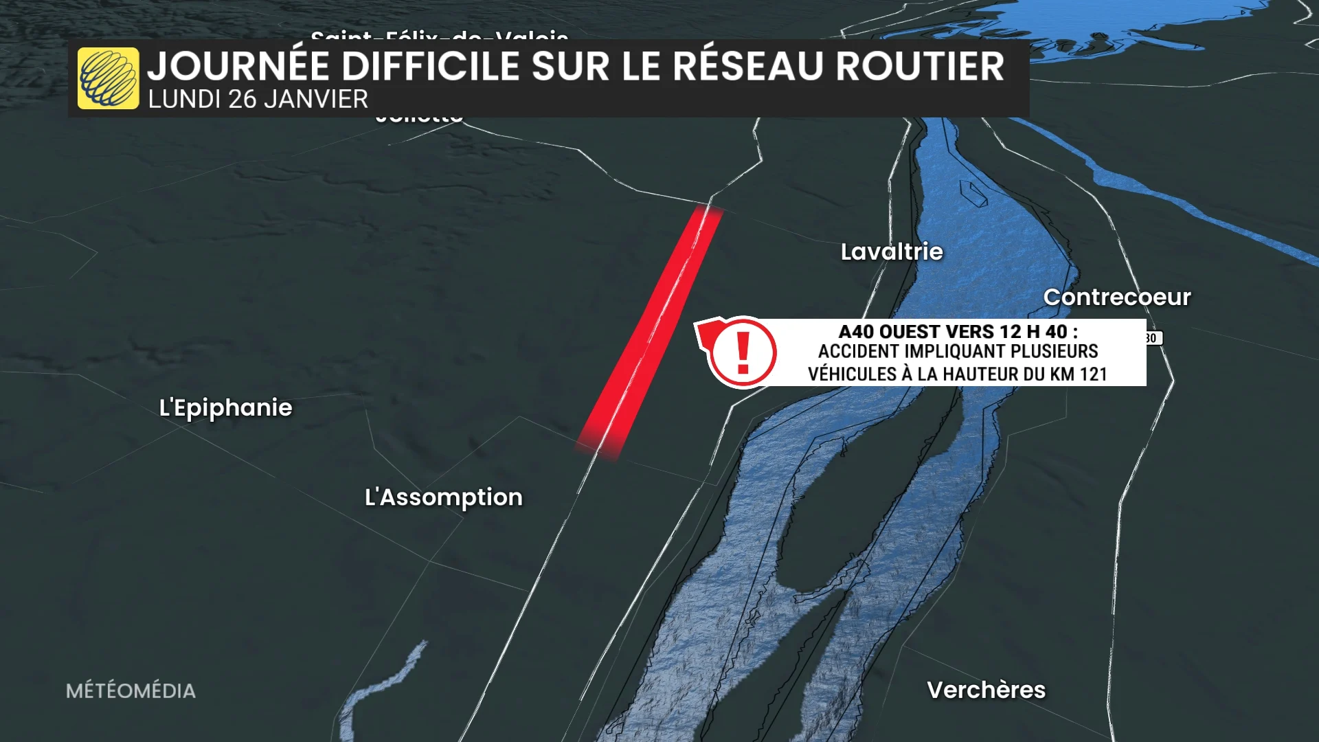 ACCIDENT A40 LAVALTRIE MAJ
