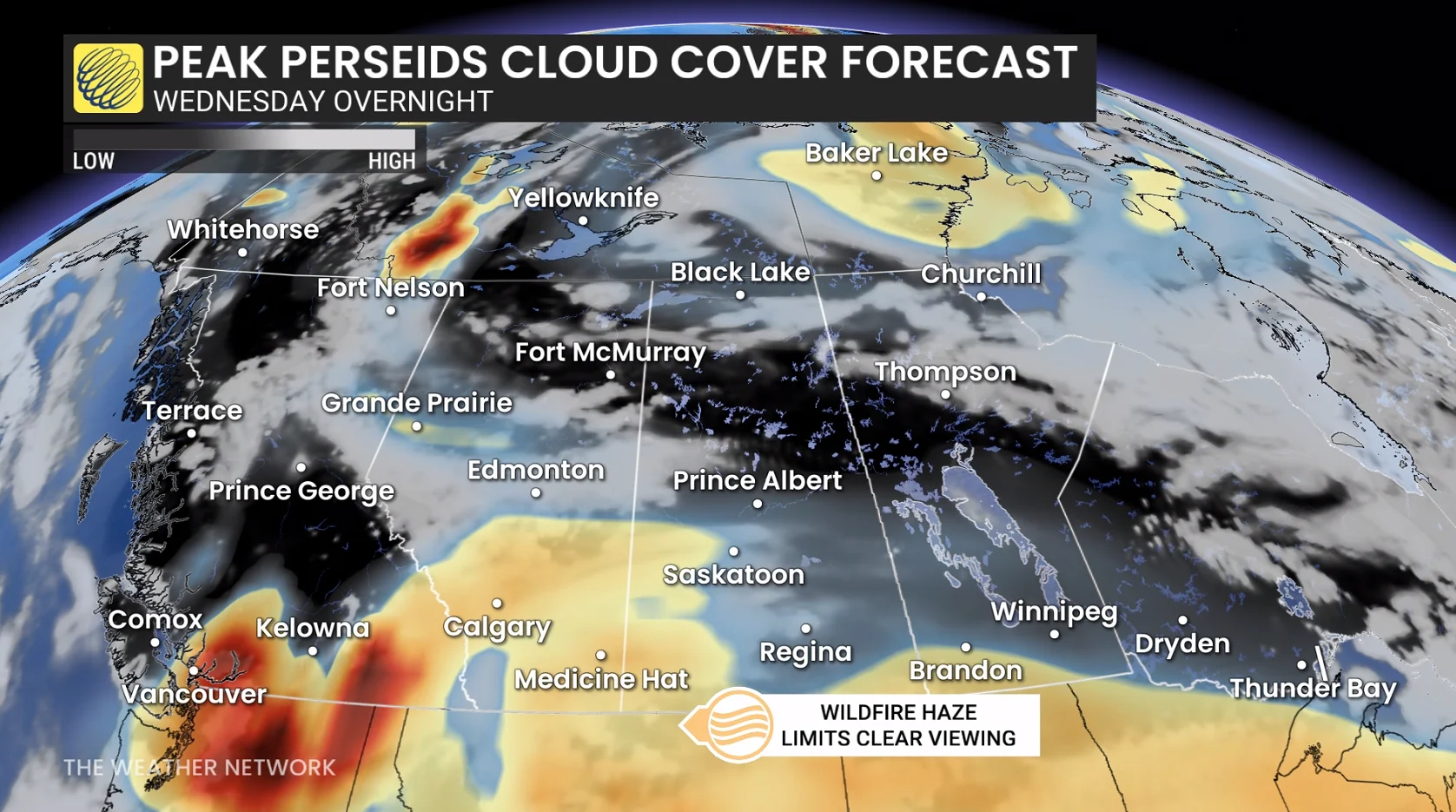 Perseids 2026 Cloud Smoke Conditions - West