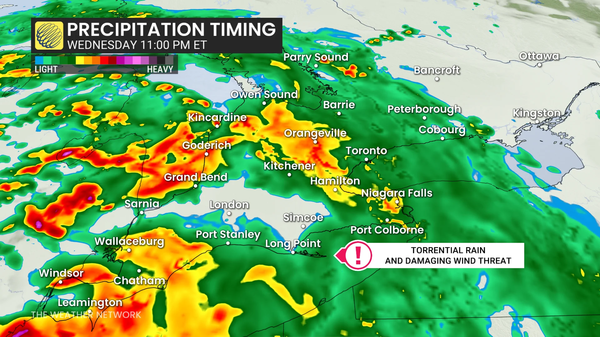 Southern Ontario forecast 11 pm storms - June 17, 2026