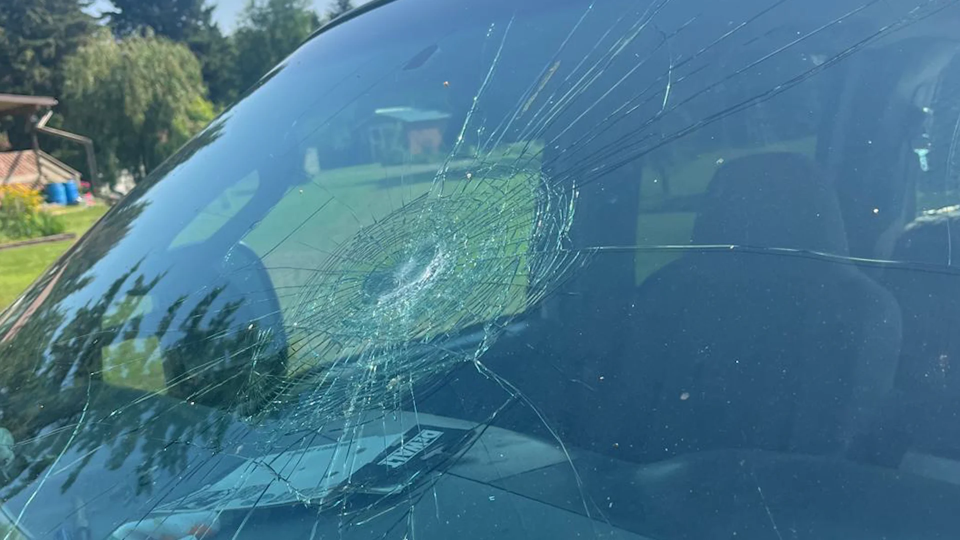 Andrew Vatour- Direct hail hit to truck windshield in Edmonton - July 25
