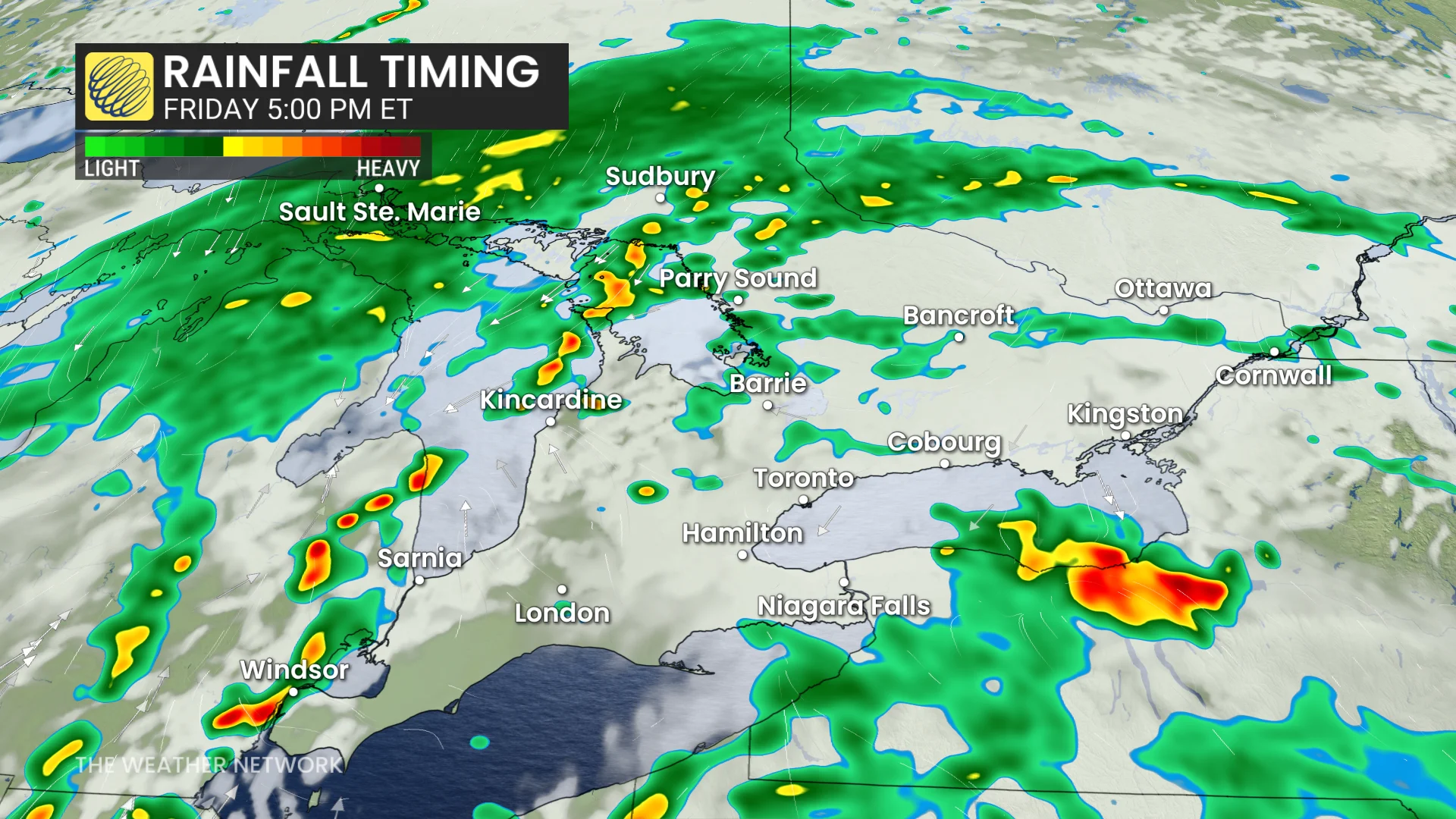 Baron - Ontario precipitation Friday 5pm - April 24