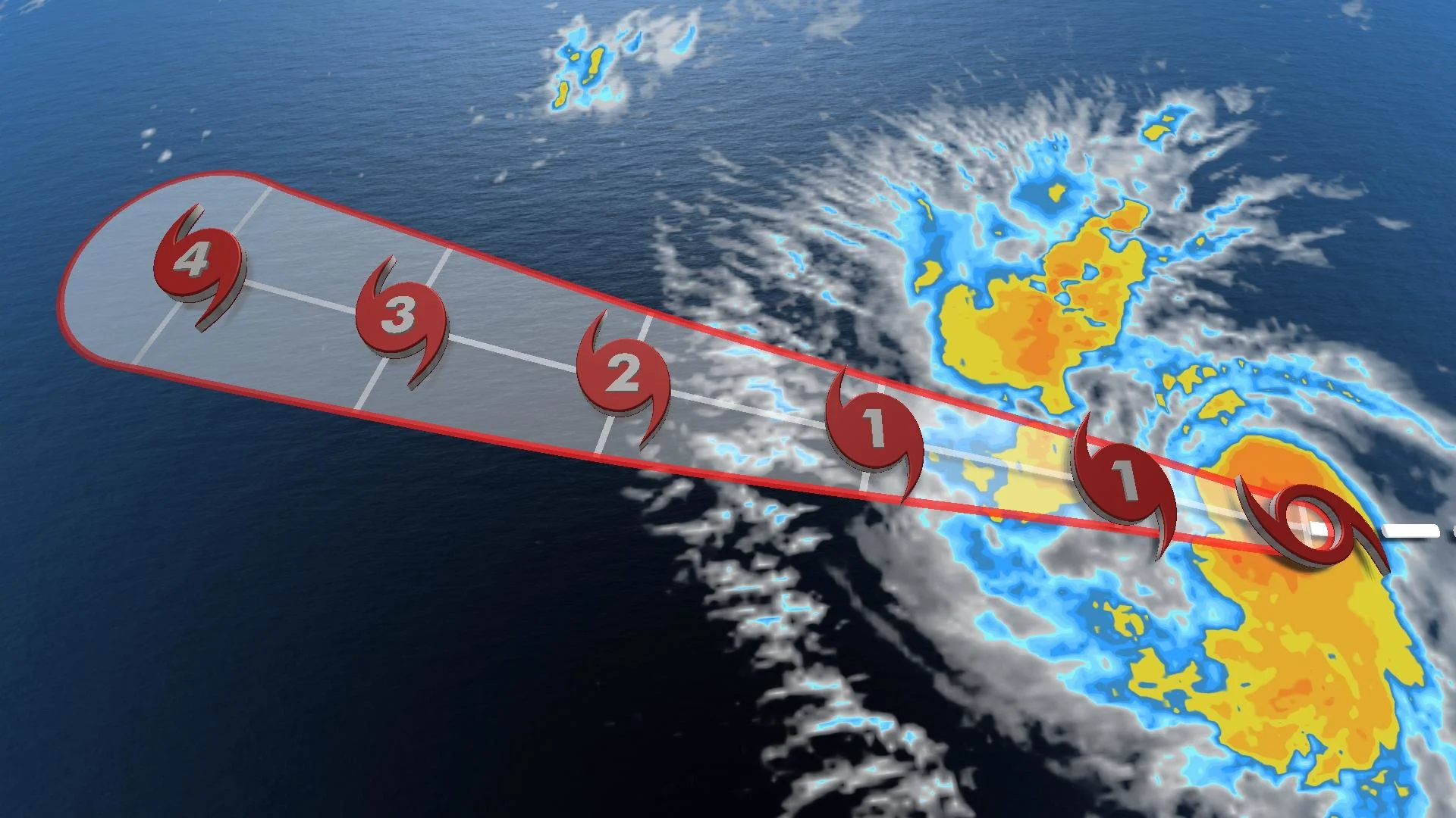 Intensification explosive d'un ouragan et ce sera majeur