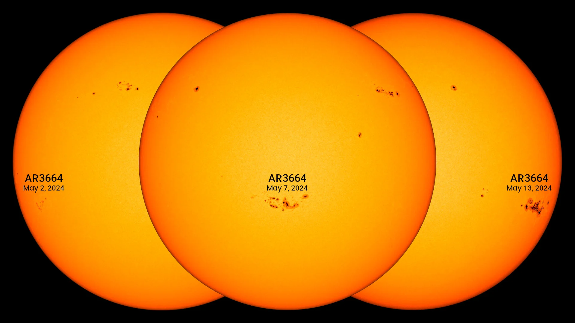 AR3664 - May 2, 7, 13 2024 - NASA SDO