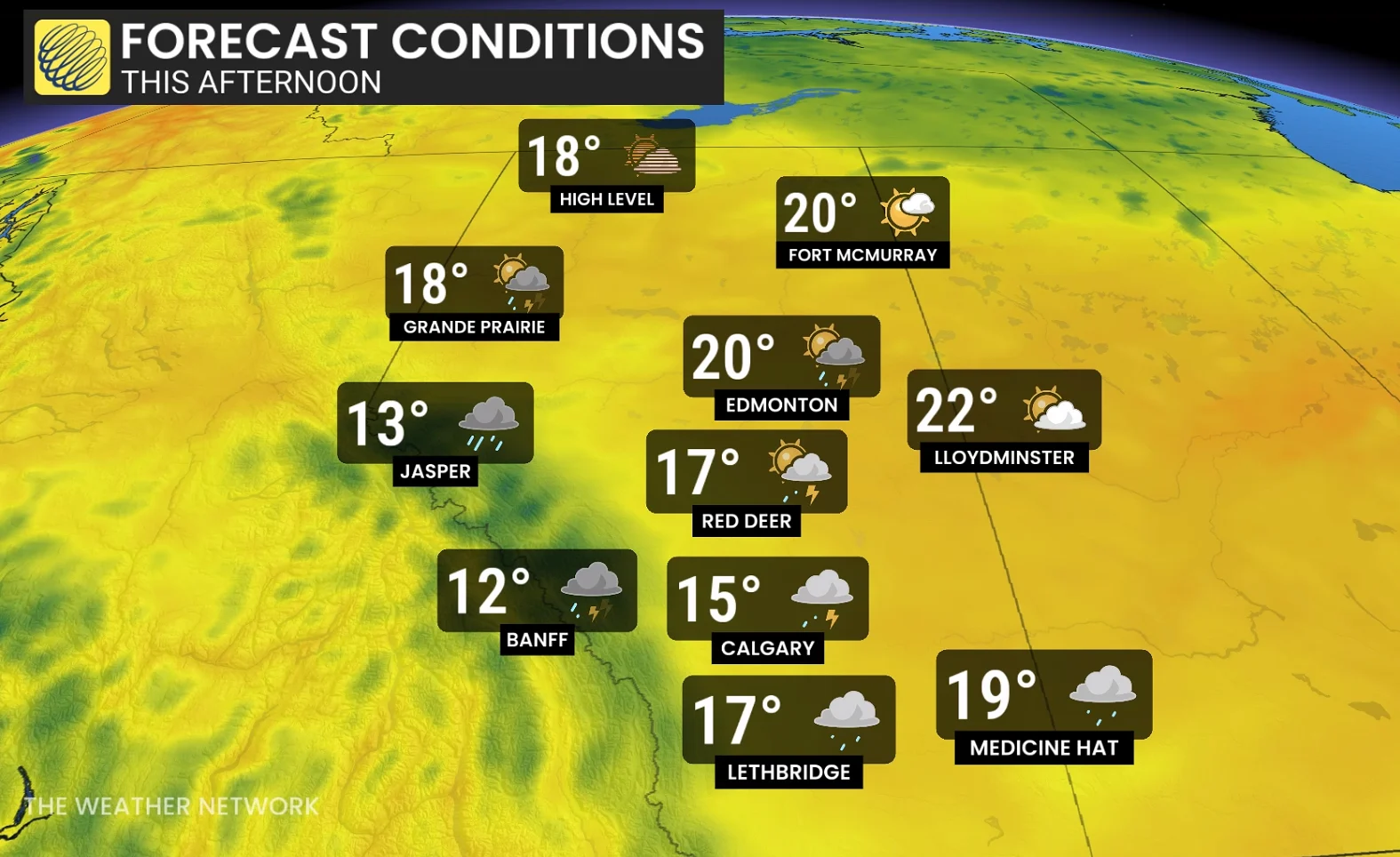 Barron - 0620 Forecast Conditions Friday Afternoon Alberta