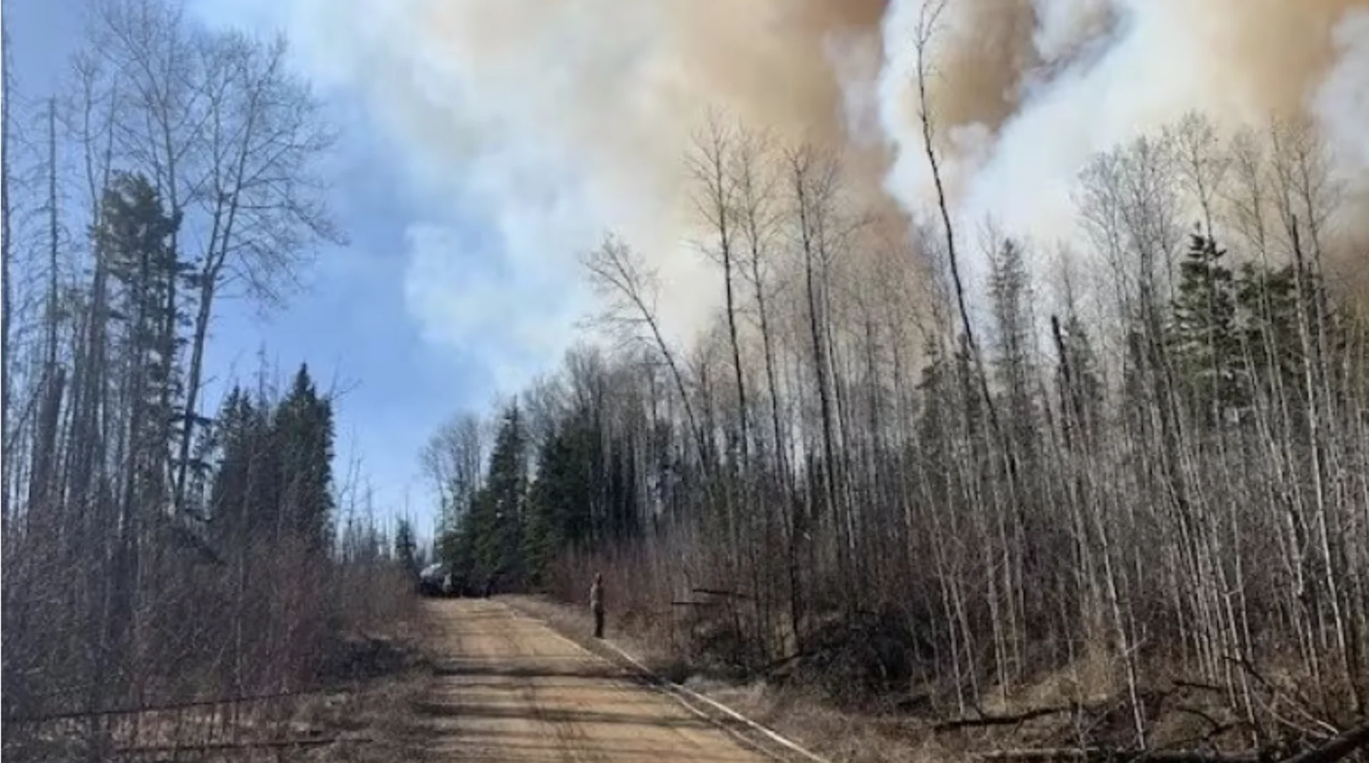 Alberta Wildfire - April 22, 2024: A wildfire near the community of Saprae Creek Estates has put residents of the hamlet under an evacuation alert. (Alberta Wildfire)