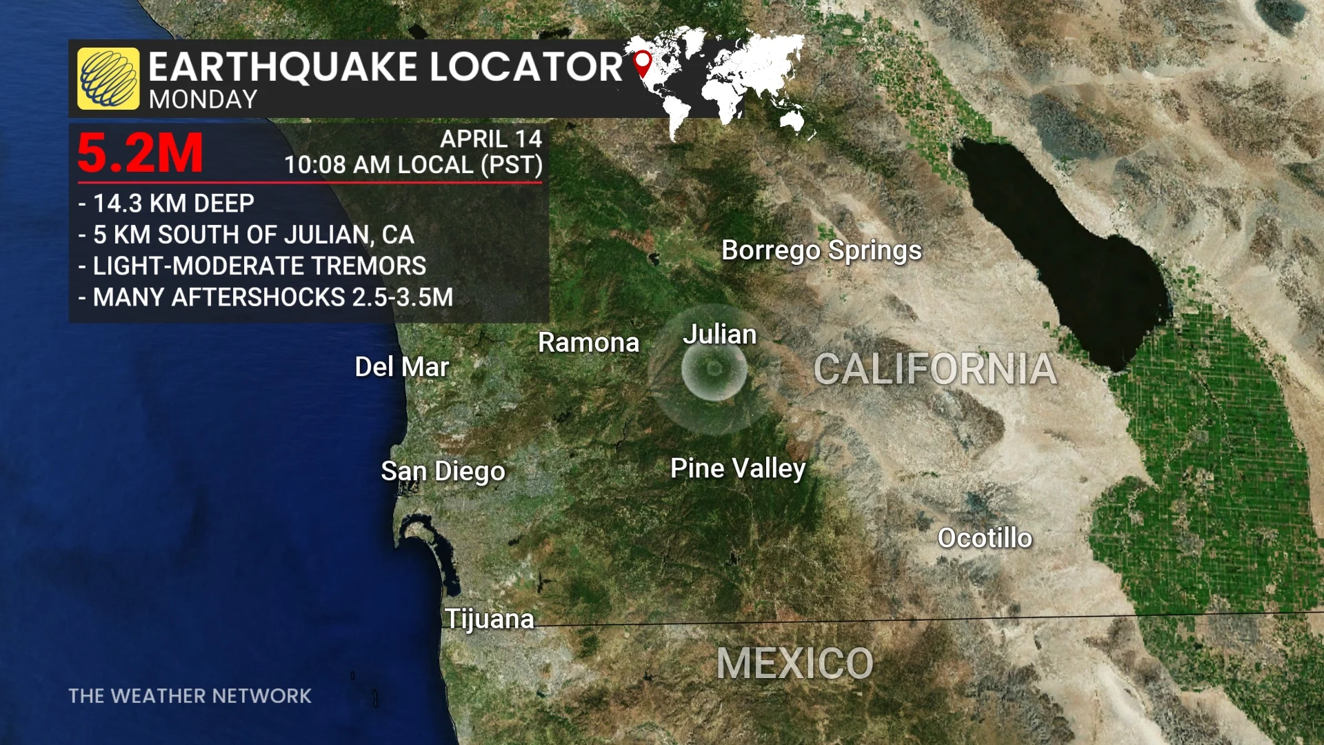 California earthquake locator map April 14, 2025
