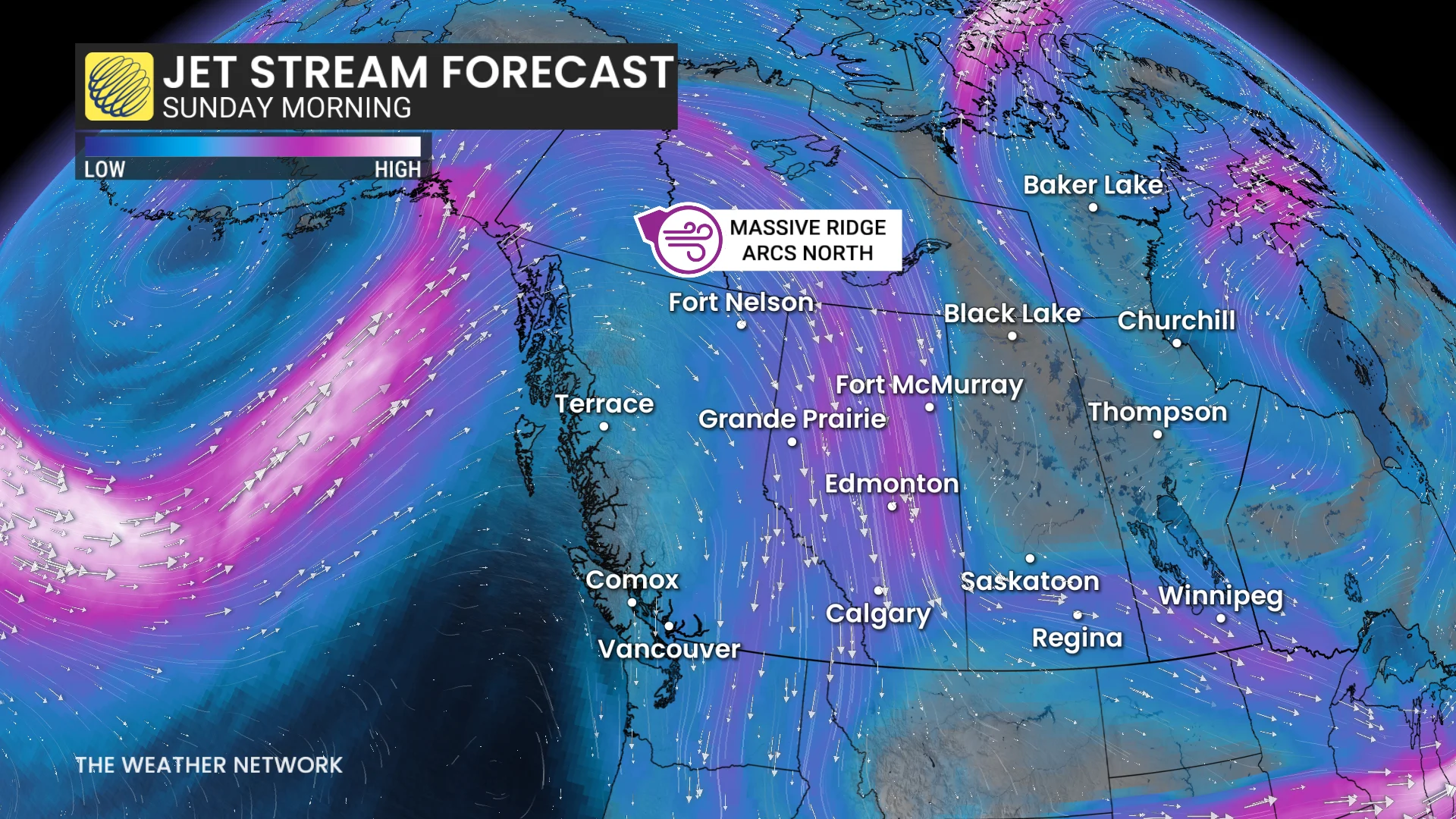 B.C. jet stream forecast Sunday morning