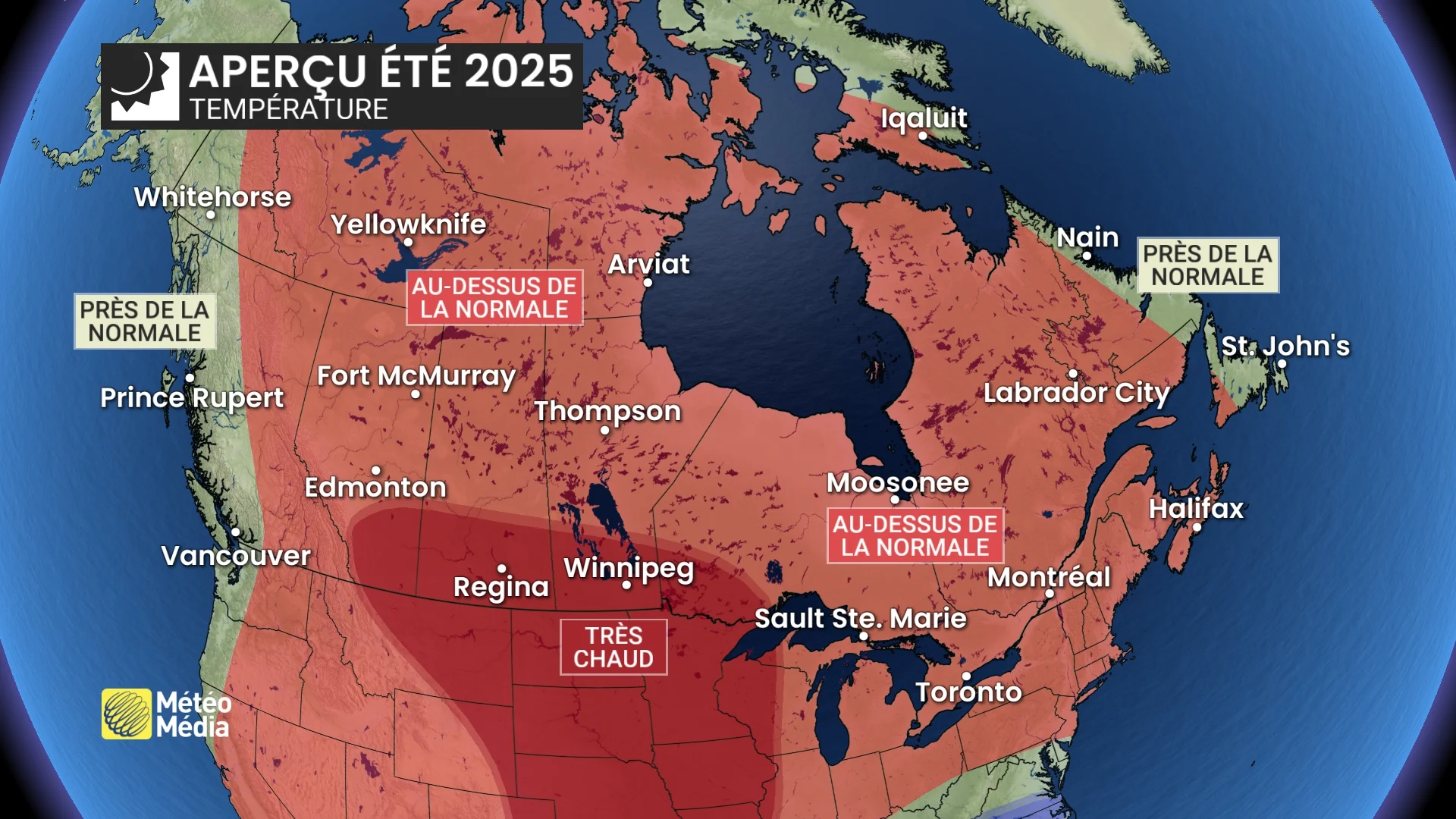 Carte temperatures Canada