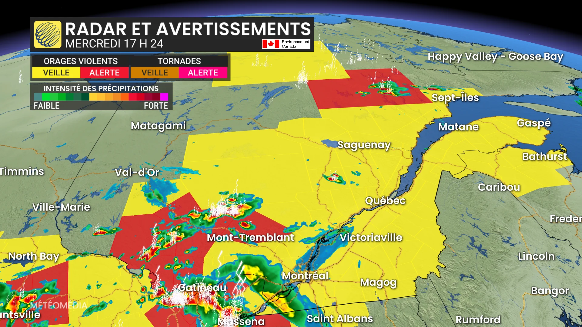Alerte d'orages violents
