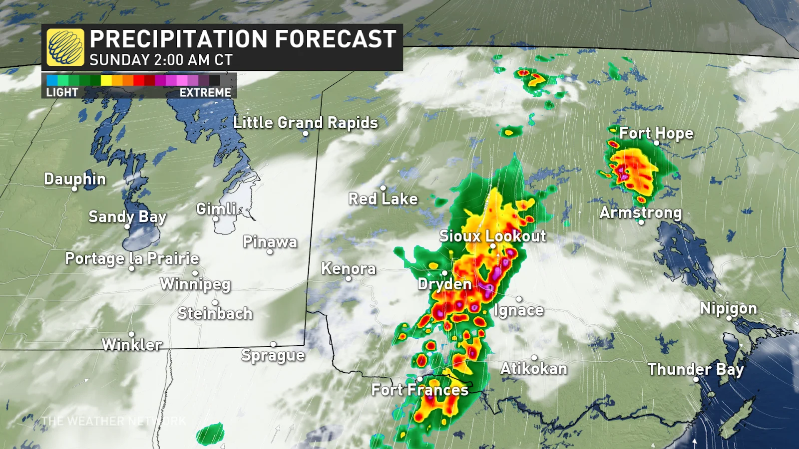 Manitoba Ontario Precip Sunday 2am