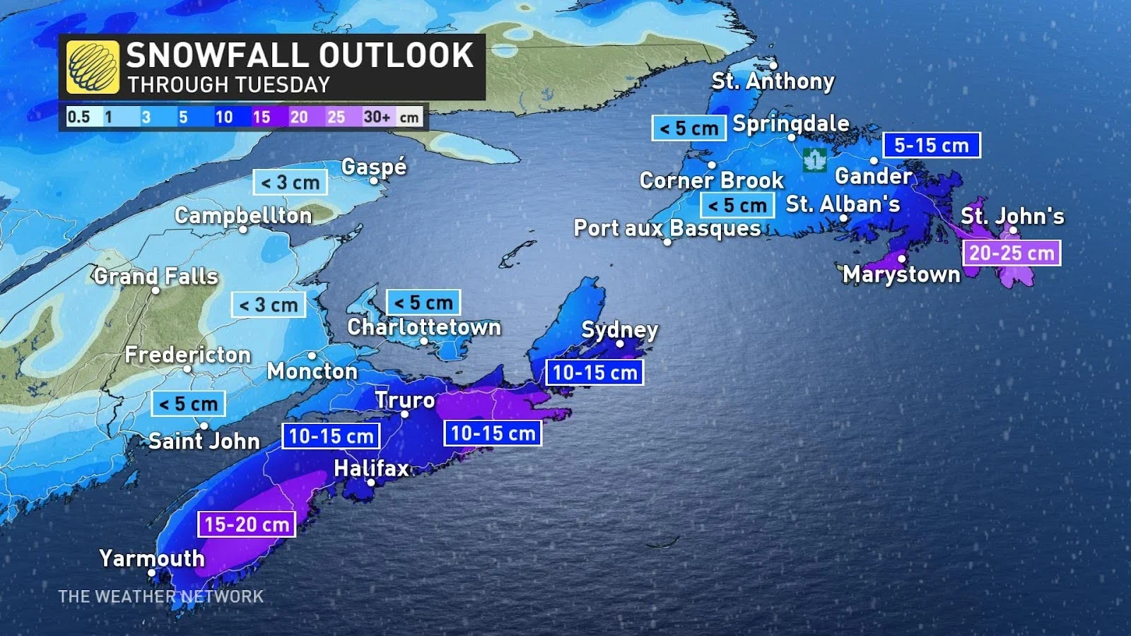 Atlantic Canada snowfall outlook