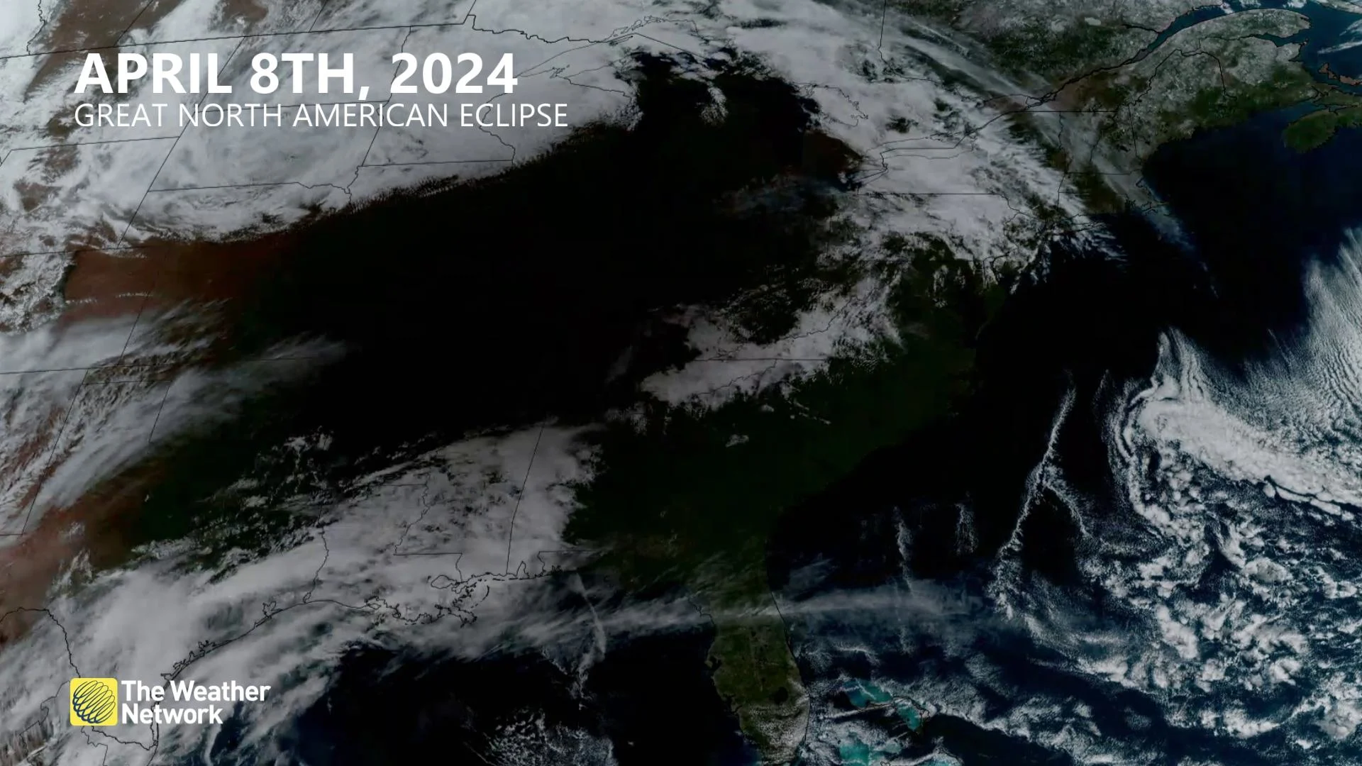 April 8 eclipse map of North America