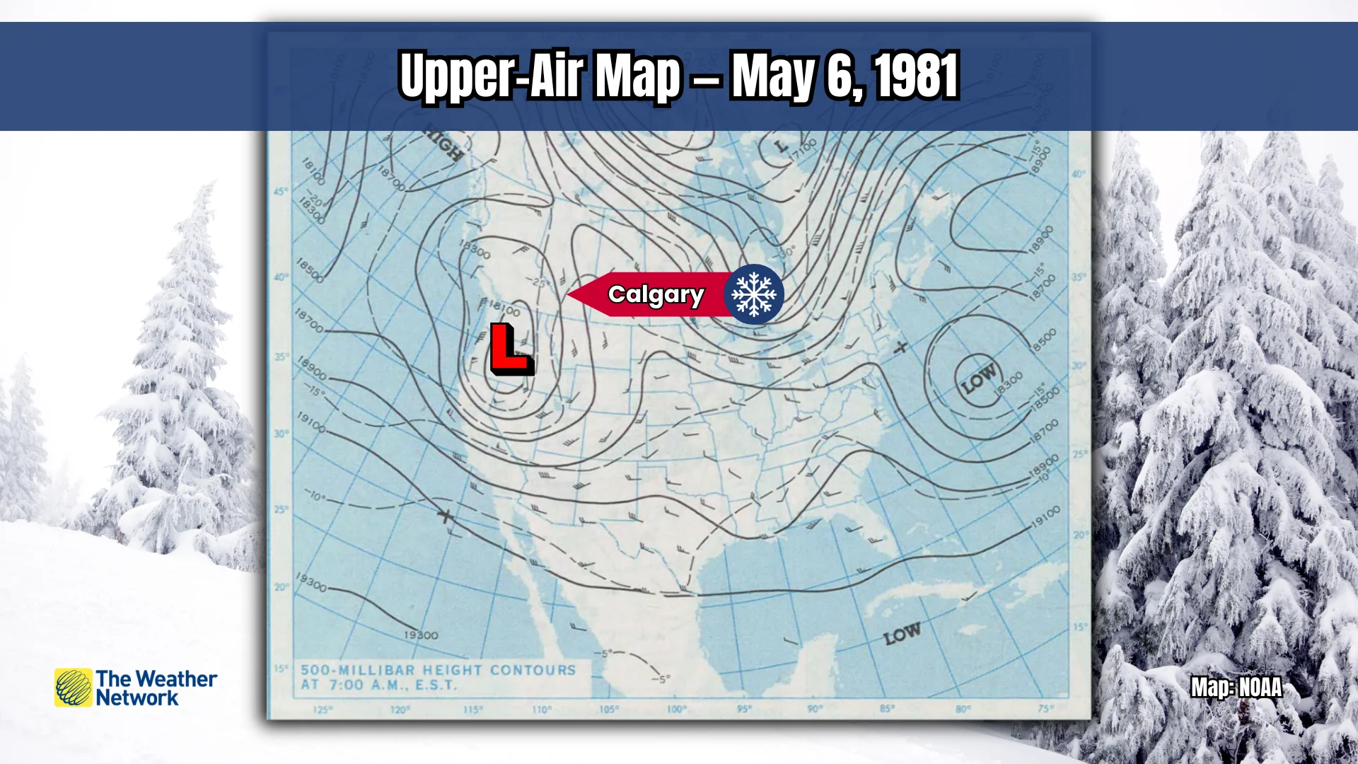 Calgary Upper Air Map May 6 1981