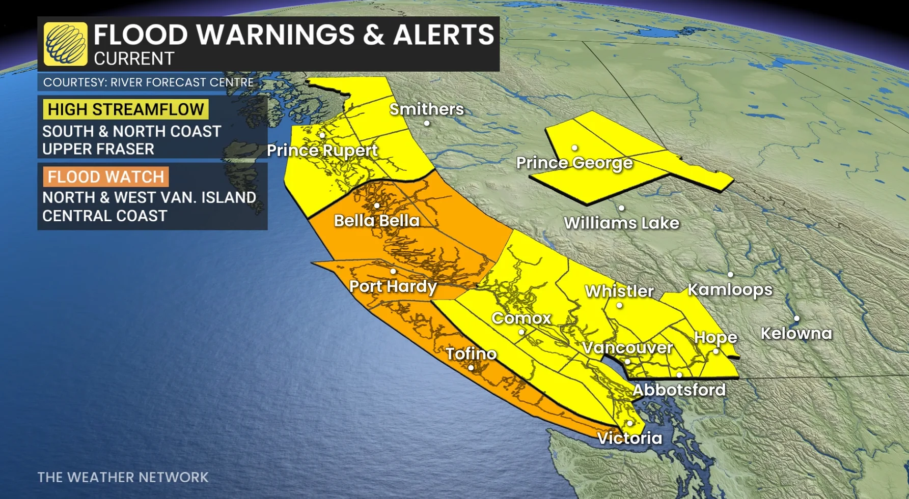 B.C. flood warnings and alerts