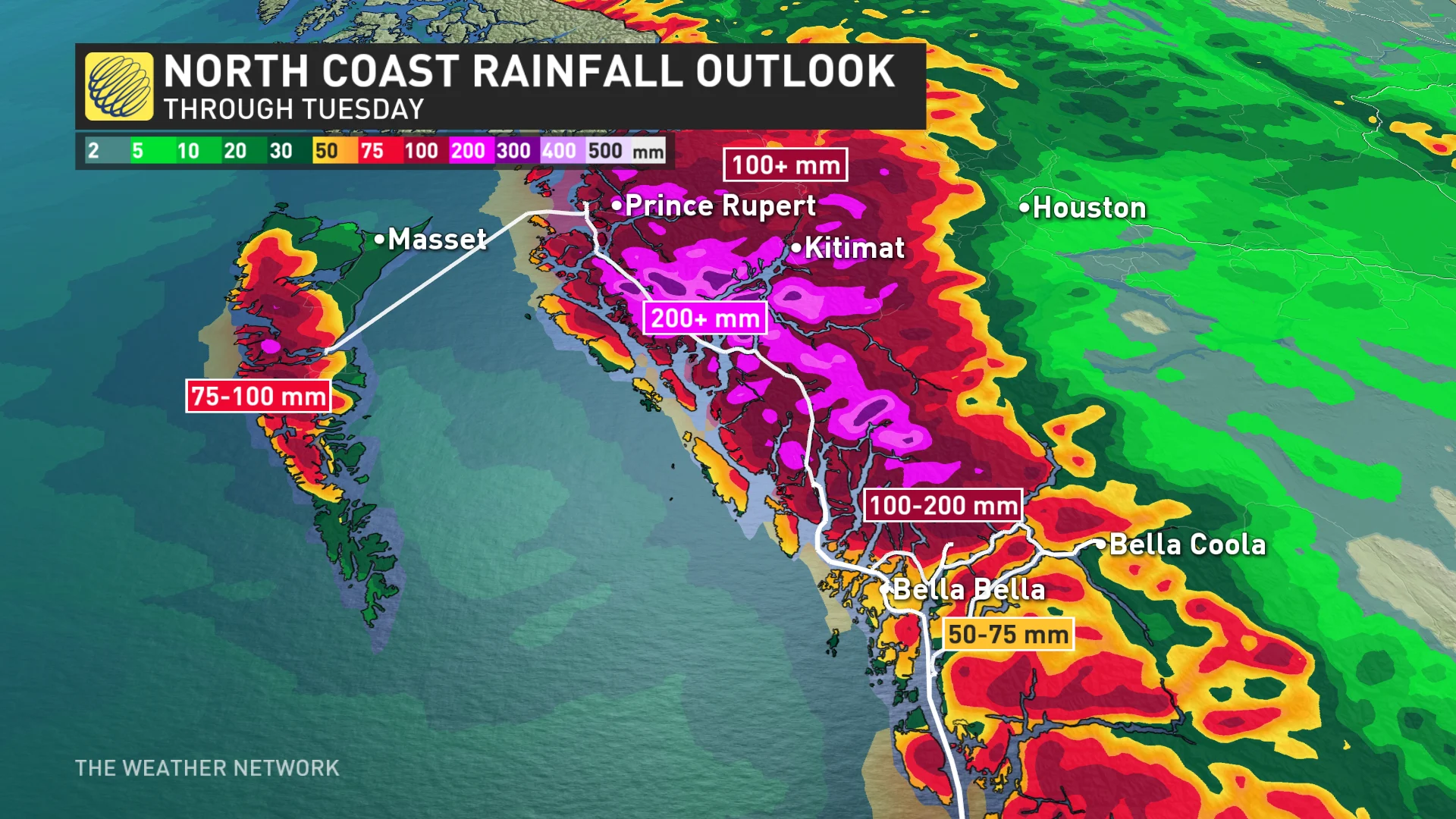 North Coast rainfall outlook through Tuesday_Sept.22