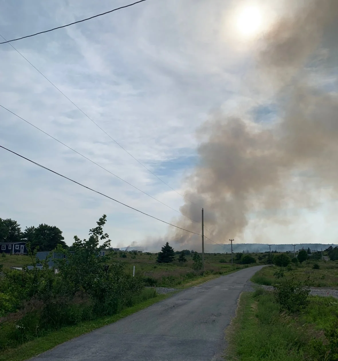 CBC A fire broke out in Small Point on Thursday, bringing back frightening memories for residents, says Mayor Curtis Delaney. (Submitted by Peter Gullage)