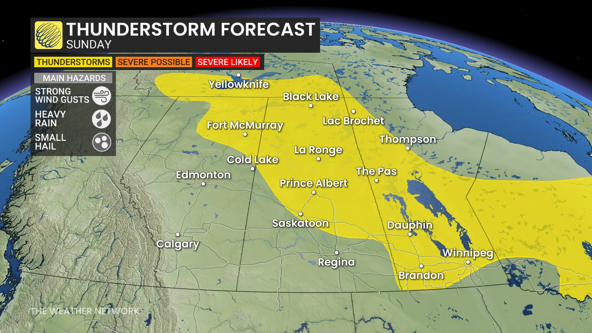 Prairies storm risk Sunday