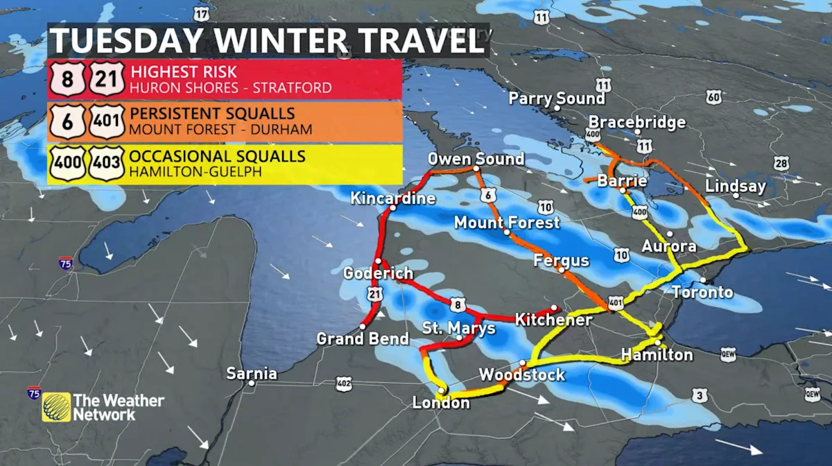 Potent squalls could wallop parts of Ontario with 20-40 cm of snow ...