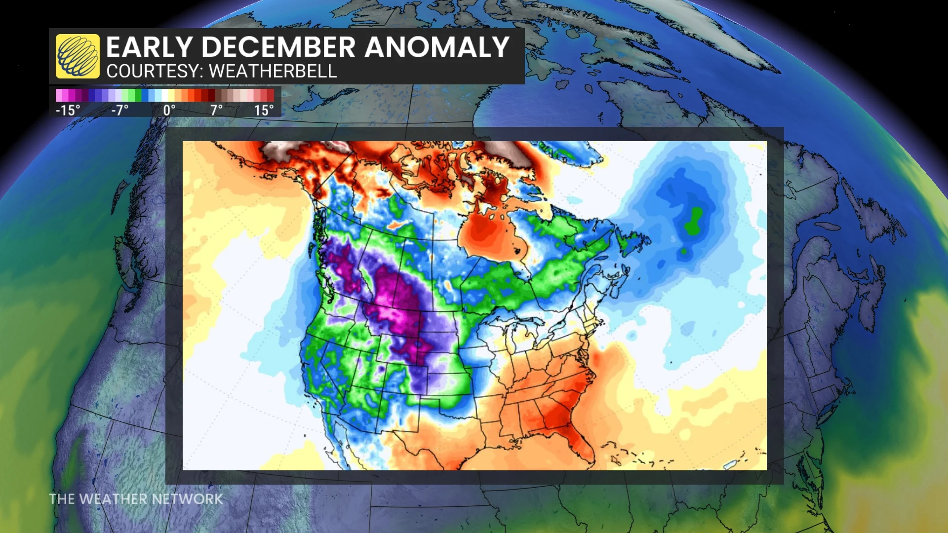 Early-December anomaly Canada