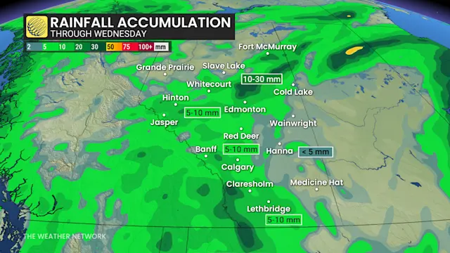 Soaking rains in Alberta comes with storm potential on Wednesday - The ...